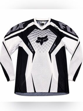 Fox Racing Motocross Jersey Black White Gray Mesh Men’s Size Large L